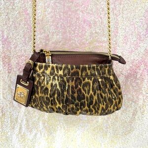 🩷B. Makowsky Metalic Leopard Crossbody🩷 women’s handbags-cocktail bag -chain